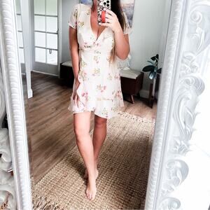 NWT Forever Frolicking in the Meadow flirty flutter wrap mini dress sm